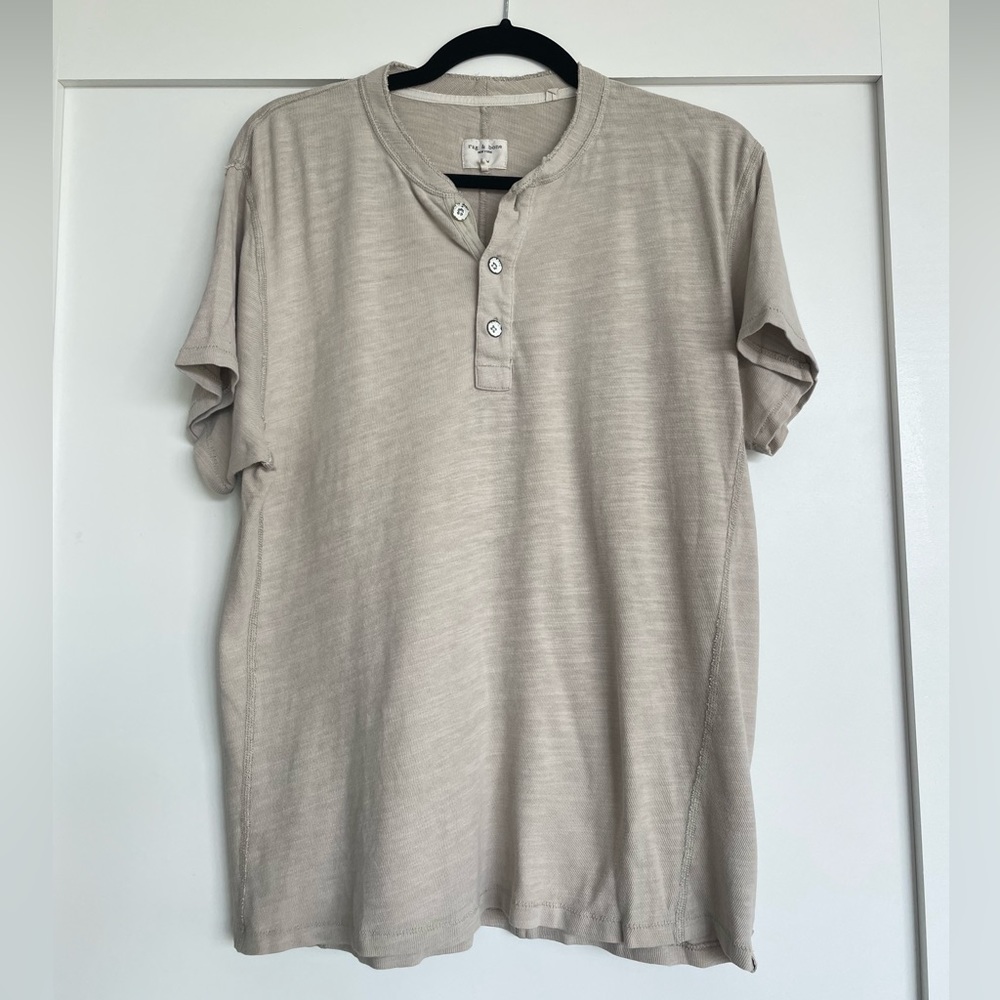 Rag & Bone Men's Classic Henley Slim Fit Short Sleeve T-Shirt